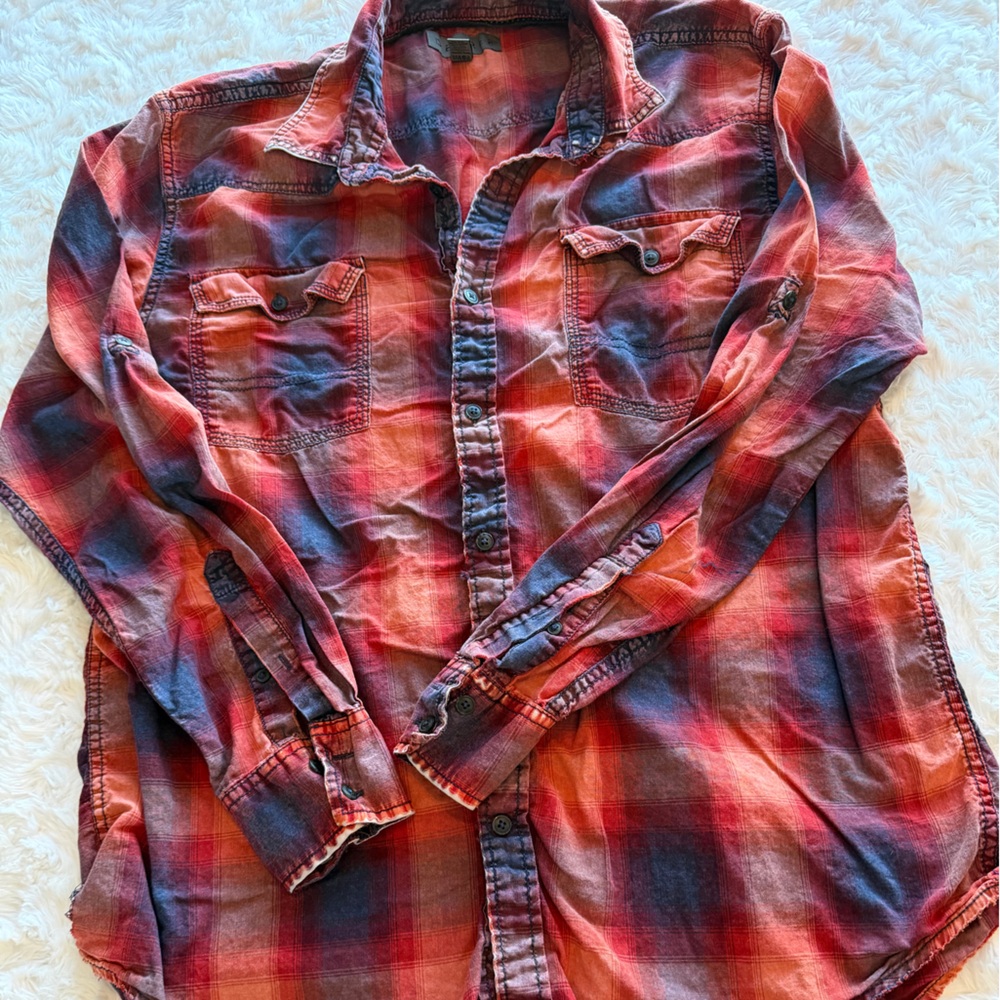 Decree Vibrant Red Plaid Shirt